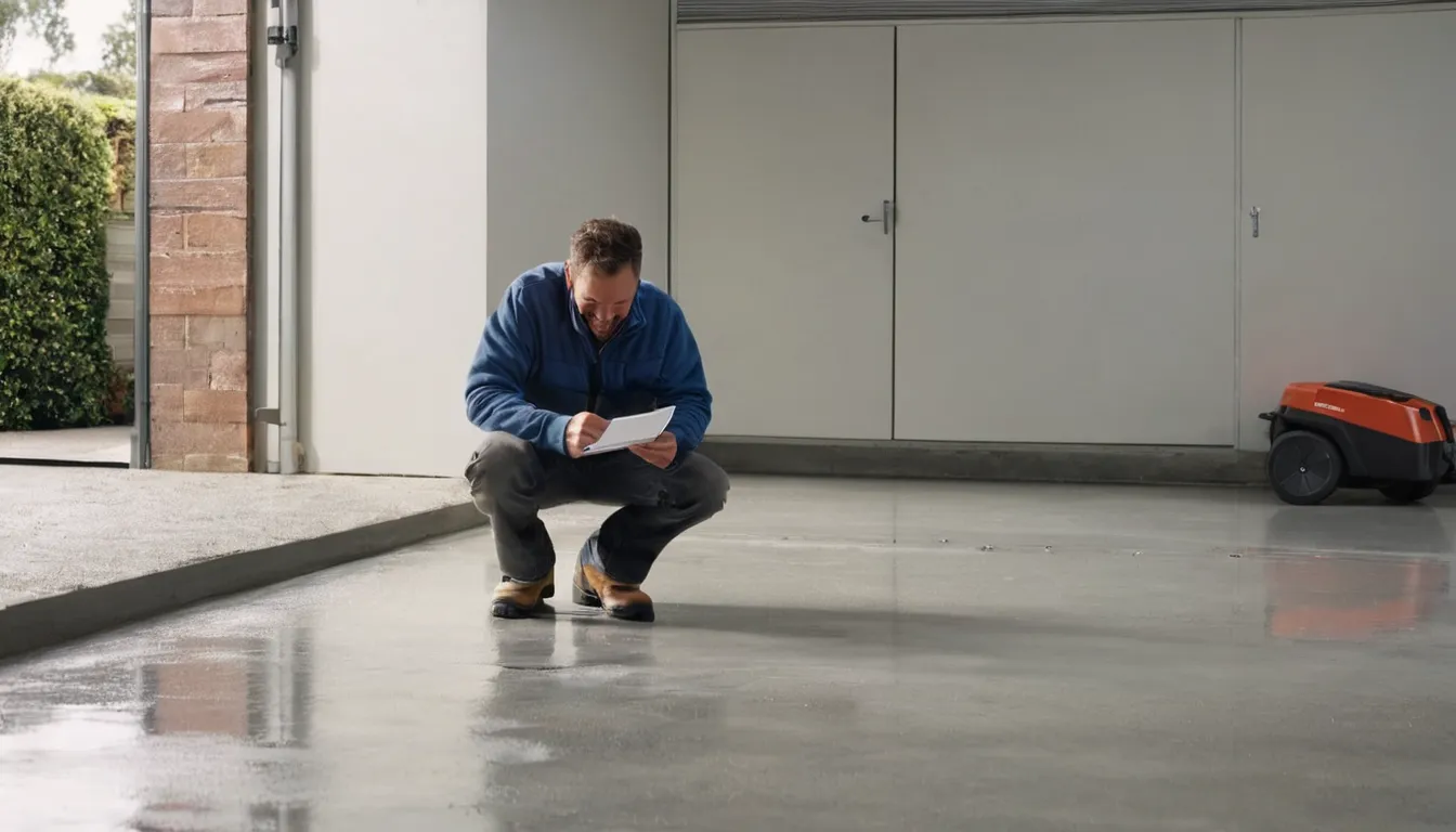 Provider checking a concrete floor in the Bowie area